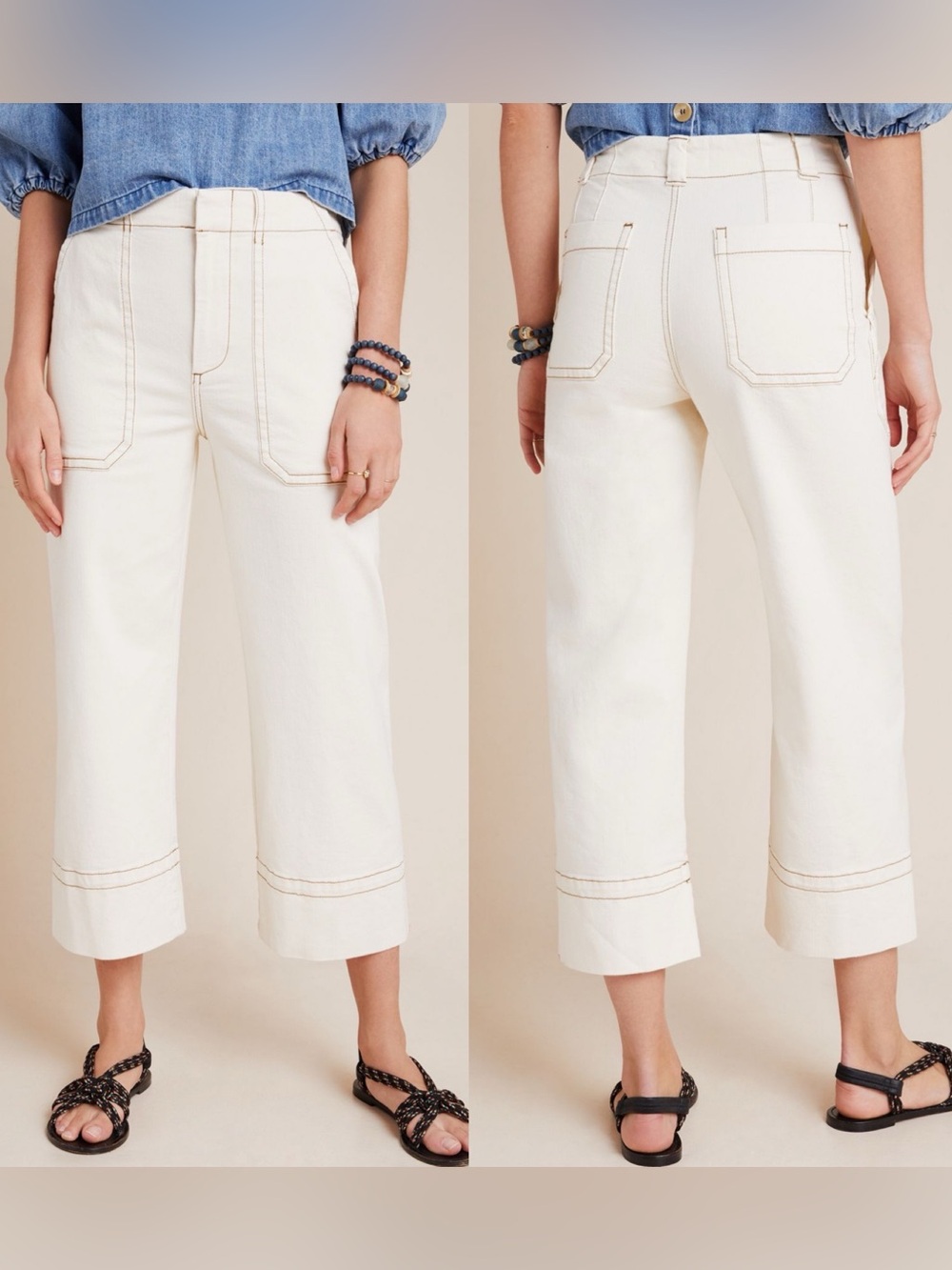 Lily Cropped Wide-Leg Pants size 28